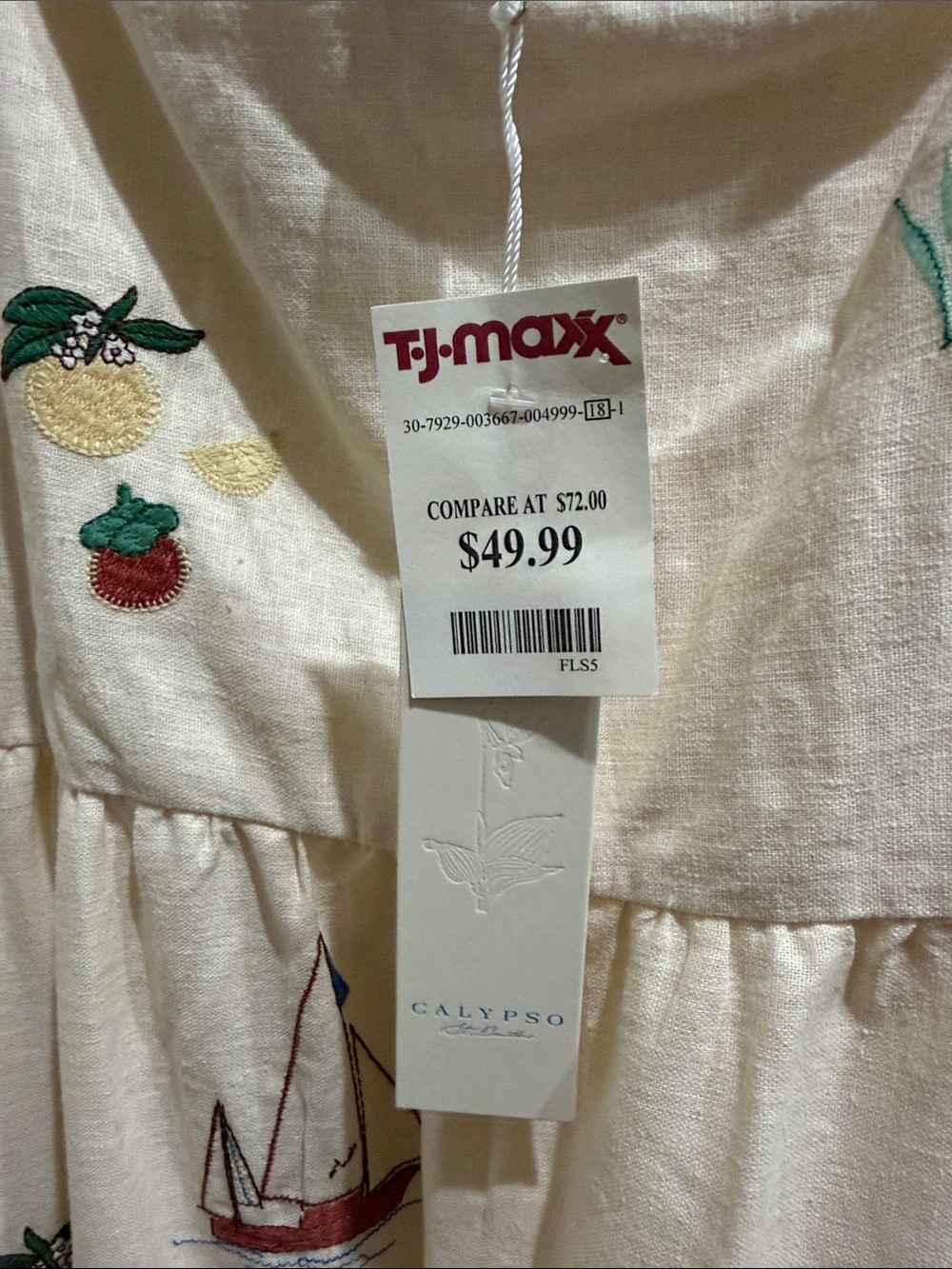 Calypso St. Barth Cream Embroidered Tiered Maxi Dress - Picture 4 of 4